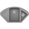 ELLECI Easy Corner G48 Gránit Sarok Mosogatótálca gyümölcsmosó medencével és csepegtetővel cemento LGYCOR48