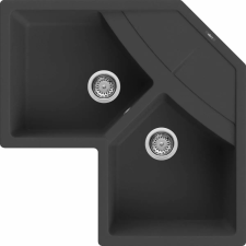 ELLECI - Gránit mosogatótálca Unico CORNER sarok G40 Nero mosogatótálca