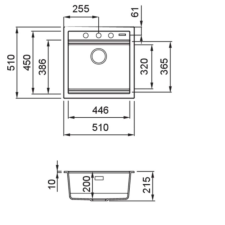 ELLECI - Mosogatótálca Best 104 Workstation G62 Bianco Antico mosogatótálca