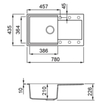 ELLECI - Mosogatótálca Easy 290 G68 bianco mosogatótálca
