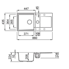 ELLECI - Mosogatótálca Easy 425 M73 titanium mosogatótálca