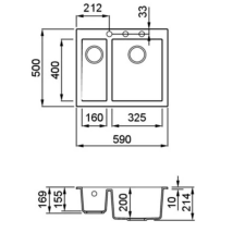 ELLECI - Mosogatótálca Quadra 150 G62 bianco antico mosogatótálca