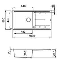 ELLECI - Mosogatótálca Unico 480 G40 nero mosogatótálca