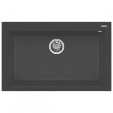 ELLECI Quadra 130 M70 Nero metal Gránit mosogatótálca (LMQ13070)Munkalapra szerelhető mosogatótálca