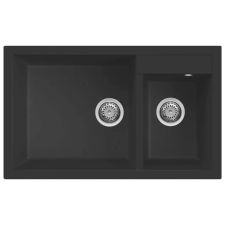 ELLECI Quadra 440 G40 Nero Gránit mosogatótálca (LGQ44040)Munkalapra szerelhető (LGQ44040) mosogatótálca