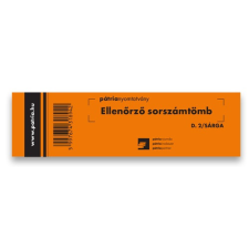 Ellenőrző sorszámtömb 100 lapos 146x40 mm sárga nyomtatvány
