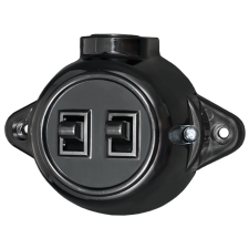 Elmark 190201 ANTIK KÉTGOMBOS EGYIRÁNYÚ KAPCSOLÓ 10A 250V FEKETE villanyszerelés