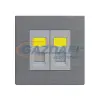 Elmark 190958 "London" süllyesztett dupla RJ45 informatikai aljzat jelzőfénnyel, Cat6, 13A, rozsdamentes acél