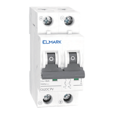 Elmark 41265DC62 kismegszakító 10A 2P 6KA 500V C görbe napelemes rendszerekhezC62DC PV villanyszerelés
