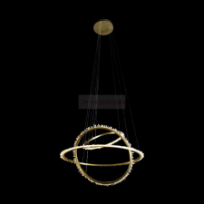 Elmark Corona szatén arany kristály függesztett mennyezeti lámpa 104W 3000K világítás