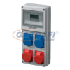 Elmark ipari csatlakozódoboz, 8 modul, 1P+N+E: 1x16A+1x32A , 3P+N+E: 1x16A+1x32A, IP67, 200x430x95mm