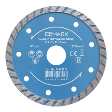 Elmark M516312 TURBO GYÉMÁNT VÁGÓKORONG, TÉGLA, KŐ ÉS BETON 125Х22.2mm villanyszerelés