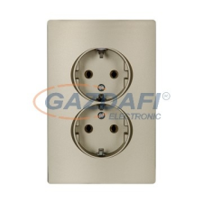 Elmark "Rhyme" süllyesztett dupla dugalj, metál pezsgő villanyszerelés