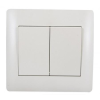 Elmark Rhyme dupla váltó kapcsoló 106+6 Fehér metál