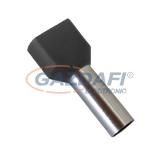 Elmark szigetelt dupla érvéghüvely, fekete, 2x1.5mm2, 8mm, TE1508, 100db/csomag villanyszerelés