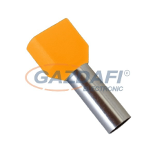 Elmark szigetelt dupla érvéghüvely, narancs, 2x4mm2, 10mm, TE4010, 100db/csomag villanyszerelés