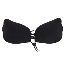  Elől fűzős pánt nélküli láthatatlan melltartó - fekete / "A" méret melltartó