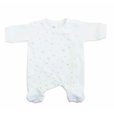  Elöl patentos rugdalózó, madárka mintával, vékony, pamut rugdalózó