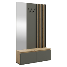  Előszobai készlet, grafit/artisan tölgy, DERIS bútor