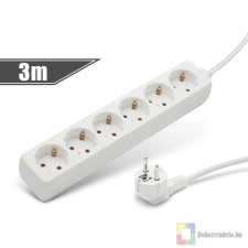 Elosztó 6-os 3x1,5 mm 3m hosszabbító, elosztó