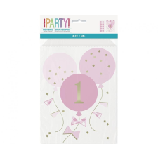 Első születésnap Pink 1st Birthday Party bags, Papírzacskó 8 db-os party kellék