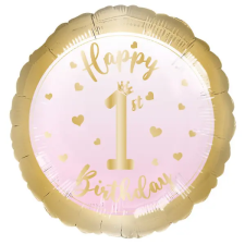  Első születésnap Pink fólia lufi 43 cm party kellék