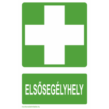  Elsősegélyhely - műanyag, 160*240 információs tábla, állvány