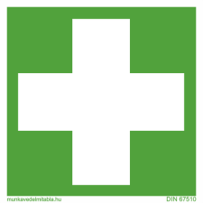  Elsősegélyhely - utánvilágító öntapadó, 200*200 információs tábla, állvány