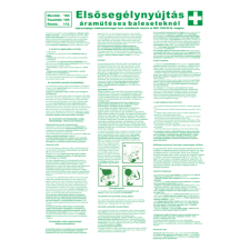  Elsősegélynyújtás áramütéses baleseteknél- műanyag, 500*700mm információs tábla, állvány
