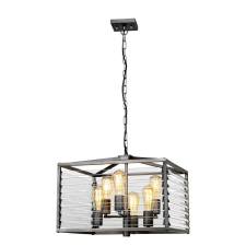 Elstead Lighting Elstead loft modern függeszték louvre szürke elslouvre-6p világítás