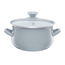 Emalia Olkusz zománcozott fazék fedővel 20 cm/3.8 l szürke edény