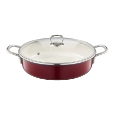 Emalia Olkusz zománcozott mély serpenyő 28 cm/3.5 l bordó edény