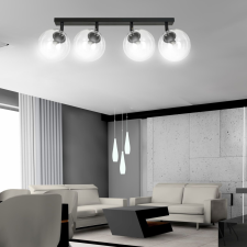 Emibig modern spot lámpa tofi fekete átlátszó emi776/4 világítás