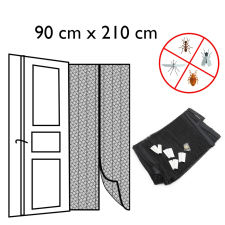 Emili Mágneses szúnyogháló ajtóra - rovarfüggöny / 90x210 cm - fekete (674) szúnyogháló