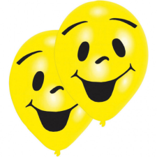 Emoji Sunny Smile léggömb, lufi 8 db-os 10 inch (25,4cm) party kellék