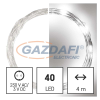 Emos D3AC02 LED karácsonyi nano fényfüzér, ezüst, 4 m, kültéri és beltéri, hideg fehér, időzítő, 2,4 W, 230 V AC, IP44