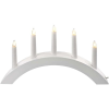 Emos gyertyatartó 5 izzóhoz E10 fehér fa, íves, 20x38 cm, beltéri, melegfehér, meleg fehér