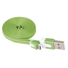 Emos lapos töltő- és adatkábel 1m (USB 2.0) - zöld kábel és adapter