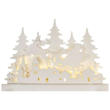 Emos LED fadísz - karácsonyi falu, 31 cm, 2x AA, beltéri, meleg fehér, időzíthető, időzítő karácsonyfadísz