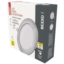 Emos LED süllyesztett lámpatest NEXXO, kerek, ezüst, 12W, CCT világítás