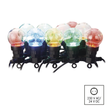  EMOS party fényfüzér színes 10 gömb karácsonyfa izzósor