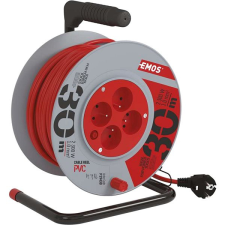 Emos PVC Hosszabbító kábel dobon - 4 aljzat, 30 m, 1 mm2 kábel és adapter