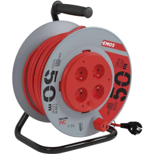 Emos PVC Kábel dobon fix középrésszel - 4 aljzat, 50 m, 1,5 mm2 kábel és adapter