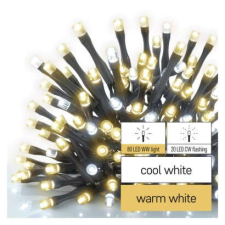 Emos Standard LED sorolható karácsonyi füzér, villogó, 10 m, kültéri, meleg/hideg fehér kültéri izzósor
