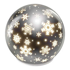 Emos Világító karácsonyi üveggömb, elemről működő, időzítővel, meleg fehér karácsonyfadísz