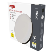 Emos ZM7155, LED-es felületi lámpatest DIONI kerek, fekete, 32W, változtatható CCT-vel világítás