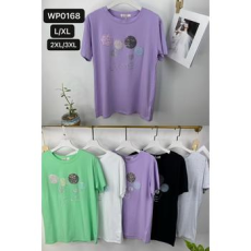  EMT Póló pamut női póló mintás – 2XL/3XL Fekete
