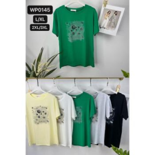 EMT Póló pamut női póló mintás – 2XL/3XL Zöld női póló