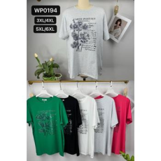  EMT Póló pamut női póló mintás – 3XL/4XL Fekete