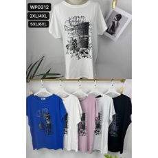 EMT Póló pamut női póló mintás – 3XL/4XL Mályva